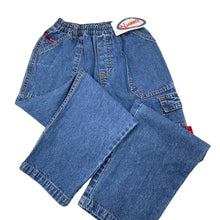 Load image into Gallery viewer, Boys Nuggets, blue denim pants, elasticated, Inside leg: 55cm, NEW, size 7,  