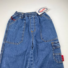 Load image into Gallery viewer, Boys Nuggets, blue denim pants, elasticated, Inside leg: 55cm, NEW, size 7,  