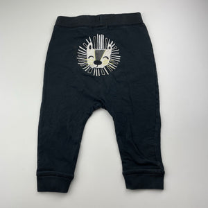 Boys black, casual pants, elasticated, lion, FUC, size 2,  