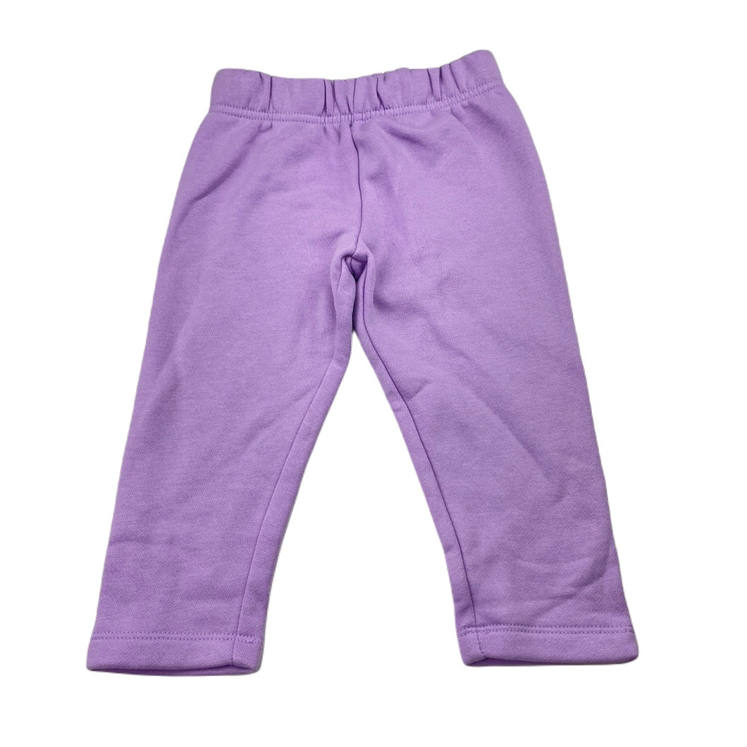 Girls Brilliant Basics, purple fleece lined track pants, Inside leg: 28cm, EUC, size 1,  