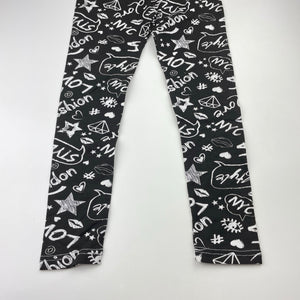 Girls Miss Understood, black & white stretchy leggings, Inside leg: 49cm, NEW, size 7,  