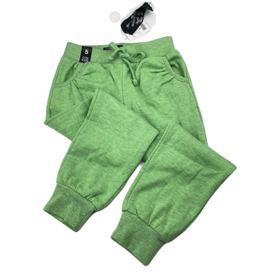 Girls Cotton On, green marle fleece lined track pants, Inside leg: 44.5cm, NEW, size 5,  