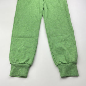 Girls Cotton On, green marle fleece lined track pants, Inside leg: 44.5cm, NEW, size 5,  