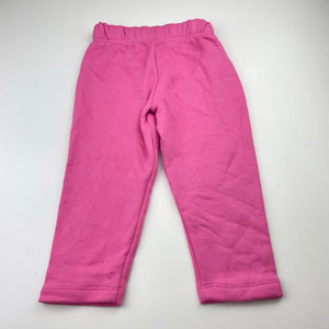 Girls Brilliant Basics, pink fleece lined track pants, Inside leg: 32cm, EUC, size 2,  