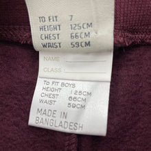 Load image into Gallery viewer, Boys Emerson, maroon fleece lined track pants, Inside leg: 54cm, NEW, size 7,  