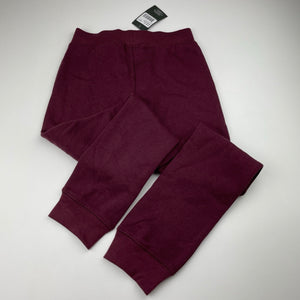 Boys Emerson, maroon fleece lined track pants, Inside leg: 54cm, NEW, size 7,  