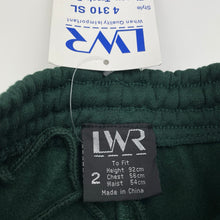 Load image into Gallery viewer, unisex LWR, dark green fleece lined track pants, Inside leg: 28cm, NEW, size 2,  