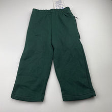 Load image into Gallery viewer, unisex LWR, dark green fleece lined track pants, Inside leg: 28cm, NEW, size 2,  