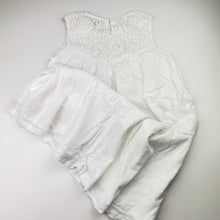 Load image into Gallery viewer, Girls Tilii, cotton lined summer dress, lace detail, GUC, size 12, L: 67cm