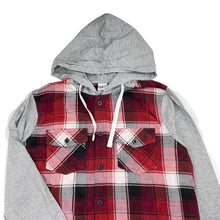 Load image into Gallery viewer, Boys Urban Supply, flannel cotton hooded shirt, EUC, size 12,  