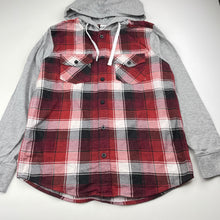 Load image into Gallery viewer, Boys Urban Supply, flannel cotton hooded shirt, EUC, size 12,  