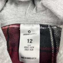 Load image into Gallery viewer, Boys Urban Supply, flannel cotton hooded shirt, EUC, size 12,  