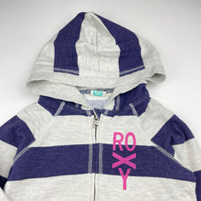 Load image into Gallery viewer, Girls Roxy, fleece lined zip hoodie sweater, light marks back right sleeve, FUC, size 6,  