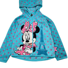 Load image into Gallery viewer, Girls Disney, Minnie Mouse fleece zip hoodie sweater, EUC, size 4,  