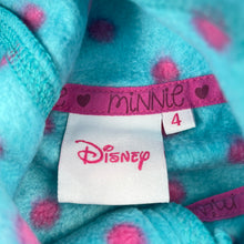 Load image into Gallery viewer, Girls Disney, Minnie Mouse fleece zip hoodie sweater, EUC, size 4,  