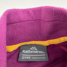 Load image into Gallery viewer, Girls Kathmandu, Altica 100 fleece sweater / jumper, pilling on cuffs, FUC, size 12,  