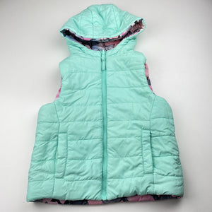 Girls Target, reversible hooded puffer vest, horses, GUC, size 5,  