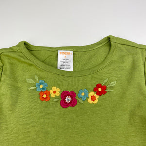 Girls Gymboree, embroidered cotton long sleeve top, EUC, size 6,  