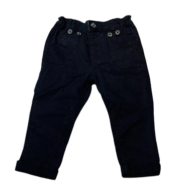 Boys Dymples, black cotton pants, adjustable, Inside leg: 29cm, GUC, size 1,  