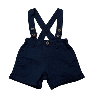 Boys Anko, navy cotton suspender shorts, elasticated, EUC, size 000,  