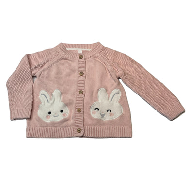 Girls Dymples, pink knitted cotton cardigan, EUC, size 1,  