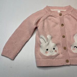 Girls Dymples, pink knitted cotton cardigan, EUC, size 1,  