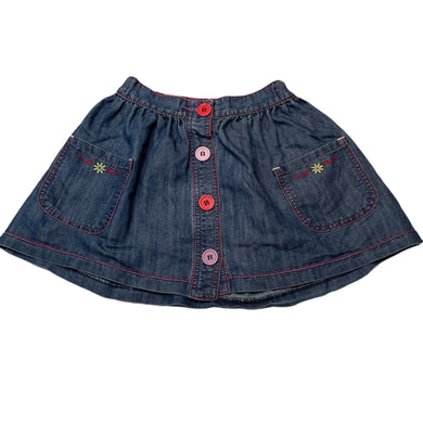 Girls Pumpkin Patch, embroidered lightweight denim skirt, adjustable, L: 29cm, GUC, size 5,  