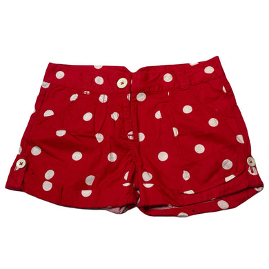 Girls Next, red & white spot cotton shorts, W: 36cm across, FUC, size 12,  