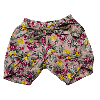 Girls TOOTS, ruched lightweight floral cotton shorts, elasticated, GUC, size 4,  