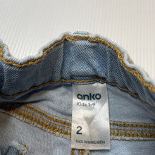Load image into Gallery viewer, Boys Anko, blue stretch denim shorts, adjustable, FUC, size 2,  