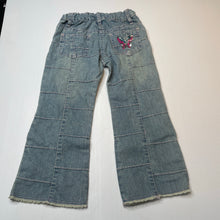 Load image into Gallery viewer, Girls CHAIN REACTION, patchwork stretch denim jeans, adjustable, Inside leg: 42.5cm, FUC, size 4,  