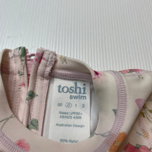 Load image into Gallery viewer, Girls Toshi, UPF 50+ floral rashie / swim top, EUC, size 0,  
