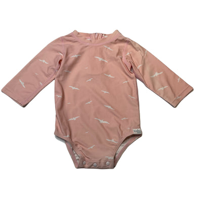 Girls Toshi, UPF 50+ long sleeve swim one-piece, discolouration sleeves, NEVER WORN, FUC, size 0,  