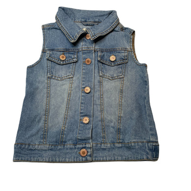 Girls Cotton On, blue stretch denim vest, GUC, size 5,  