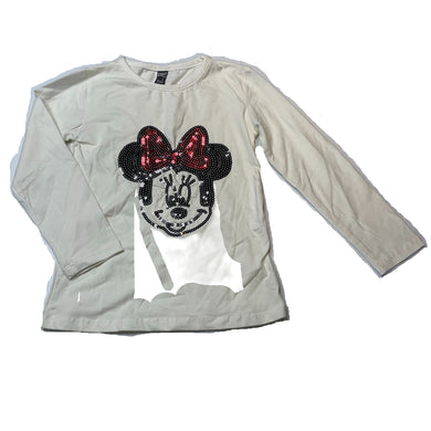 Girls CIGIT Kids, Minnie Mouse sequin long sleeve top, EUC, size 6-7,  