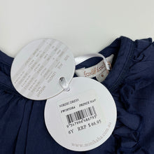 Load image into Gallery viewer, Girls Fox &amp; Finch, navy cotton long sleeve dress, NEW, size 6, L: 62cm