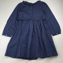 Load image into Gallery viewer, Girls Fox &amp; Finch, navy cotton long sleeve dress, NEW, size 6, L: 62cm