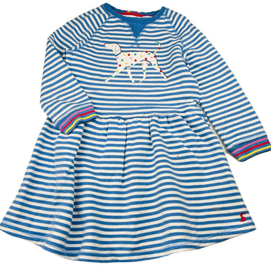 Girls Joules, thick cotton long sleeve dress *grey marks front & back*, FUC, size 8, L: 62cm