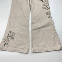 Load image into Gallery viewer, Girls Pumpkin Patch, embroidered corduroy cotton pants, adjustable, Inside leg: 48cm, FUC, size 6,  