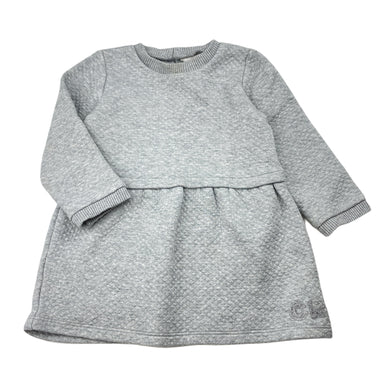 Girls Country Road, grey long sleeve dress, pilling & light mark neck, FUC, size 1, L: 39cm