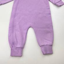 Load image into Gallery viewer, unisex Bonds, purple Tech Sweats zip Wondersuit / romper, EUC, size 0,  