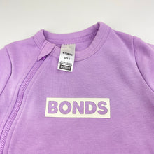Load image into Gallery viewer, unisex Bonds, purple Tech Sweats zip Wondersuit / romper, EUC, size 0,  