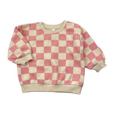 Girls KID, checked fleece lined sweater / jumper, GUC, size 1,  