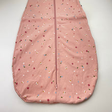 Load image into Gallery viewer, Girls ergoPouch, 1.0 Tog organic cotton/bamboo floral sleeping bag, light wash fade, GUC, size 00-2,  