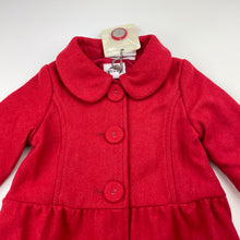 Load image into Gallery viewer, Girls Origami, lined red wool blend jacket / coat, L: 40cm, NEW, size 0,  