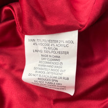 Load image into Gallery viewer, Girls Origami, lined red wool blend jacket / coat, L: 40cm, NEW, size 0,  