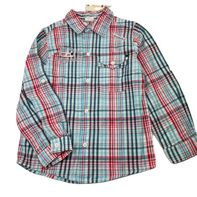 Boys Jack & Milly, checked lightweight cotton long sleeve shirt, NEW, size 7,  