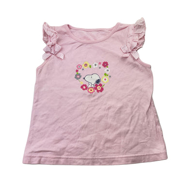 Girls pink, cotton top, Snoopy, no labels, armpit to armpit: 29cm, GUC, size 3-4,  