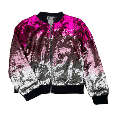 Girls LOL Surprise, OMG pink & silver sequin jacket, GUC, size 6,  