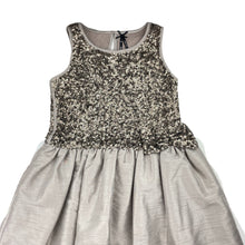 Load image into Gallery viewer, Girls Next, lined bronze sequin party dress, GUC, size 9, L: 70cm